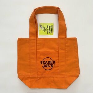 Trader Joe's Mini Embroidered Orange Tote Bag